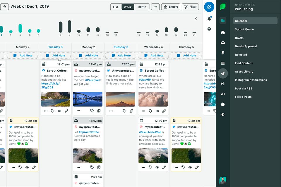 sprout social interface