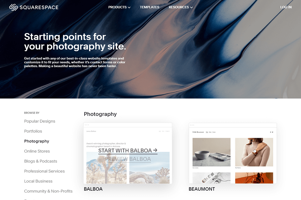 squarespace hosting-schnittstelle