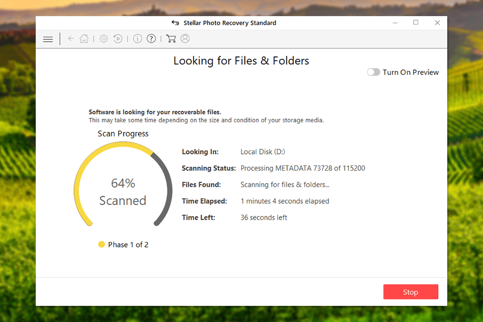 stellar photo recovery deep scanning