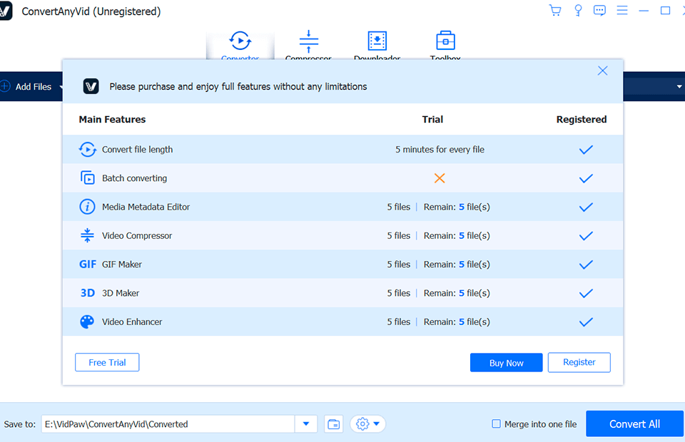 vidpaw convertanyvid interface