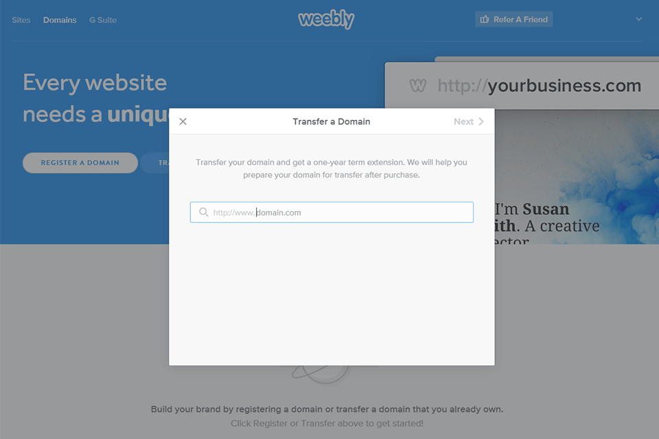 weebly interface