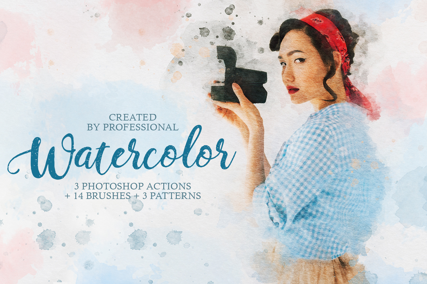 download action photoshop watercolor