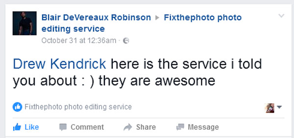 Photo retouching services review by Blair DeVereaux Robinson&lrm; from Atlanta, Georgia, USA