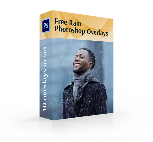 free rain overlay photoshop cover box