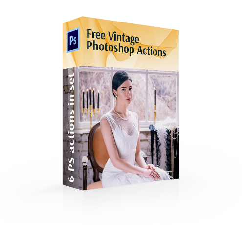 free vintage photoshop actions cover box