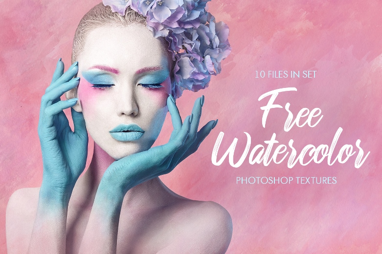 free watercolor texture photoshop poster cold colors