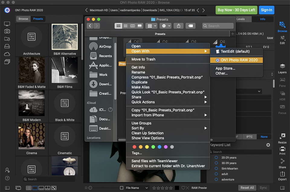 free on1 photo raw presets free on1 photo raw presets