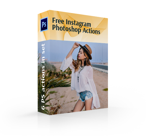 free instagram photoshop actions cover box girl makes photo