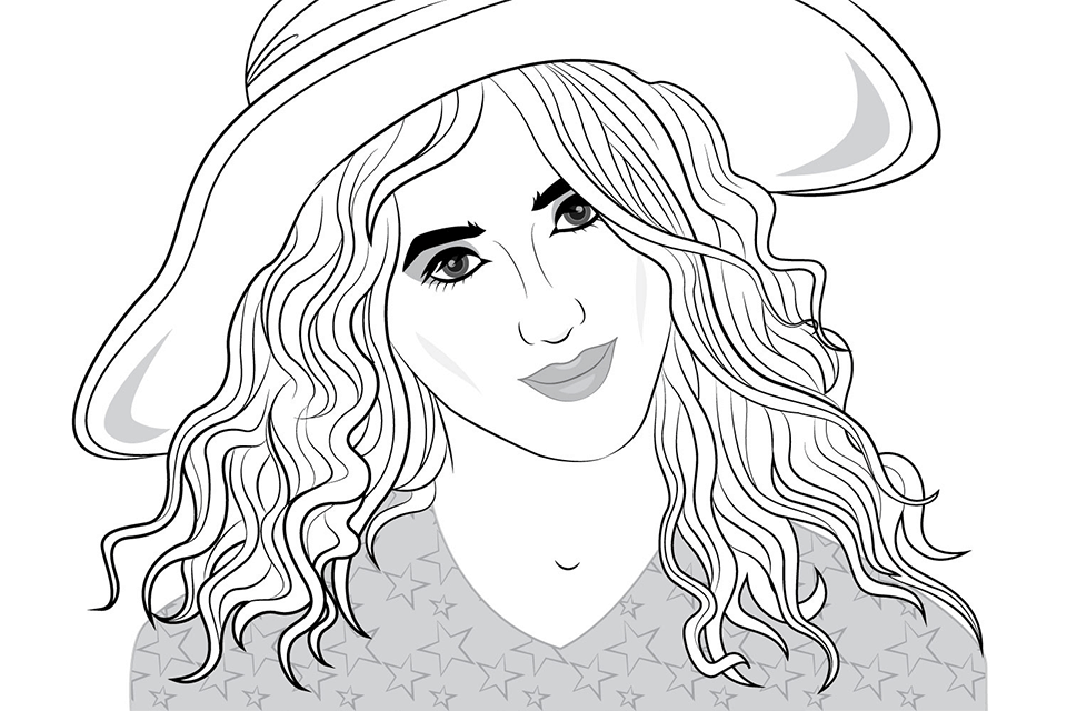 beautiful women portraits coloring book