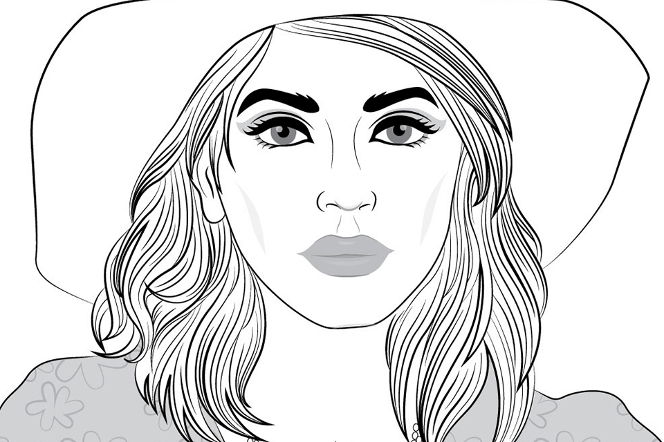 beautiful women portraits coloring book