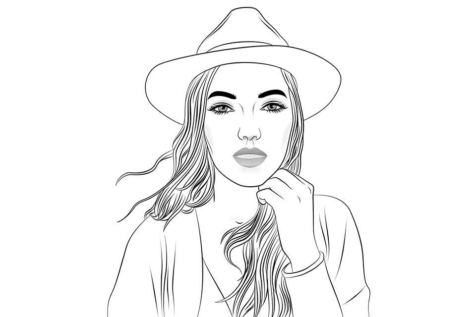 beautiful women portraits coloring book