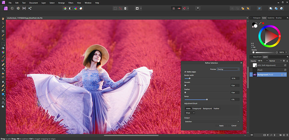 Affinity Photo selection tools