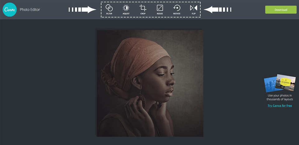 canva interface tools