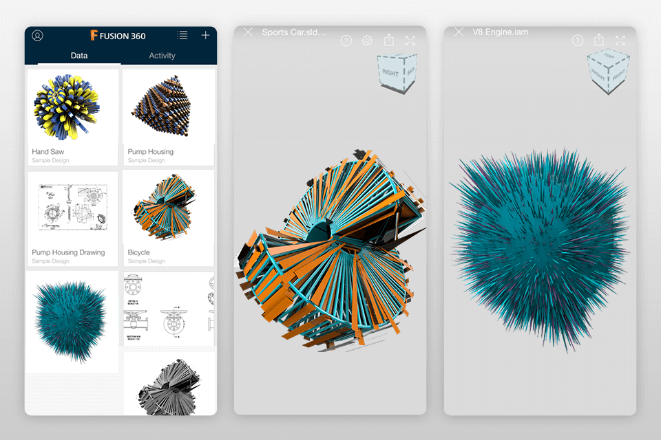 fusion 360 mobile interface