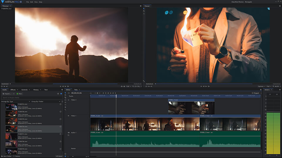 واجهة fxhome Hitfilm pro
