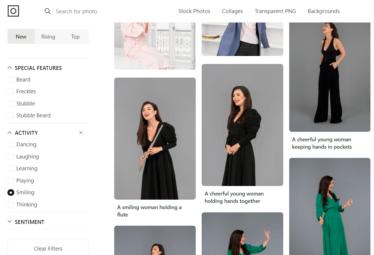 icons8 photo stock smart search filters