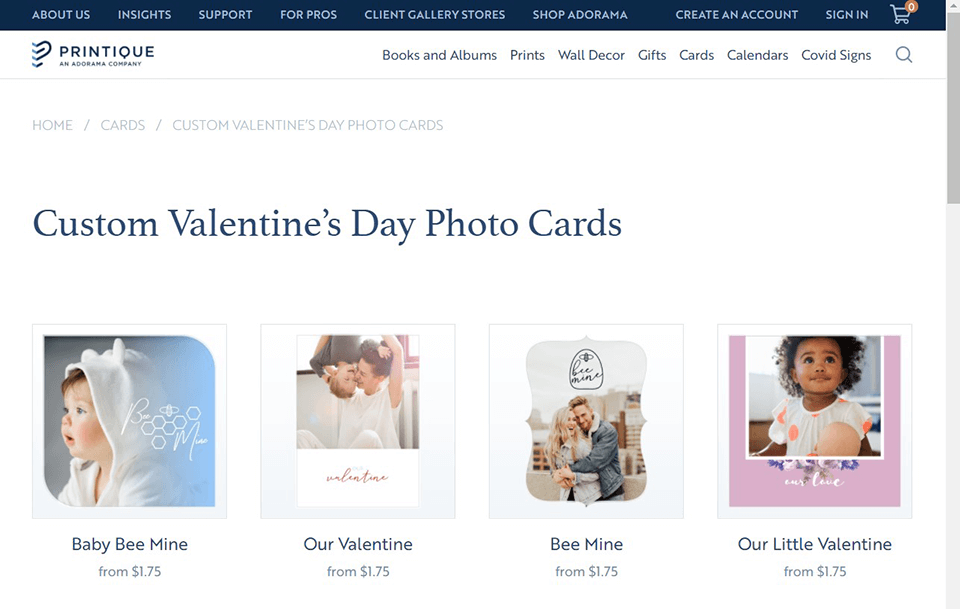 printique photo cardss