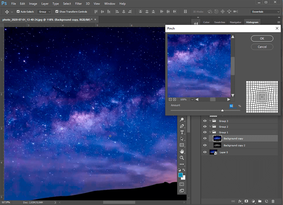 adobe photoshop astrophotography software interface