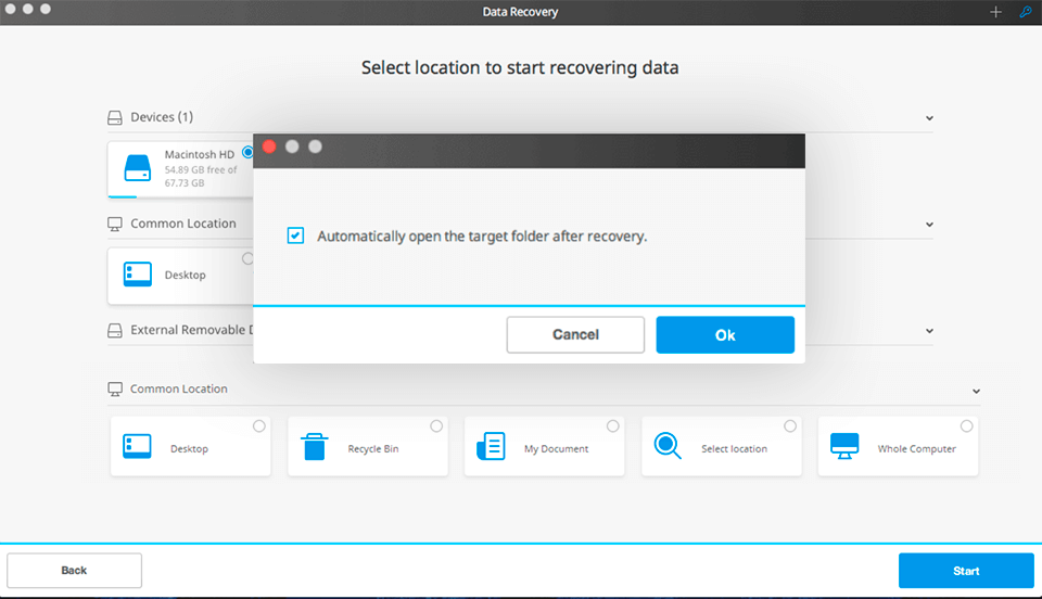 wondershare data recovery mac interface