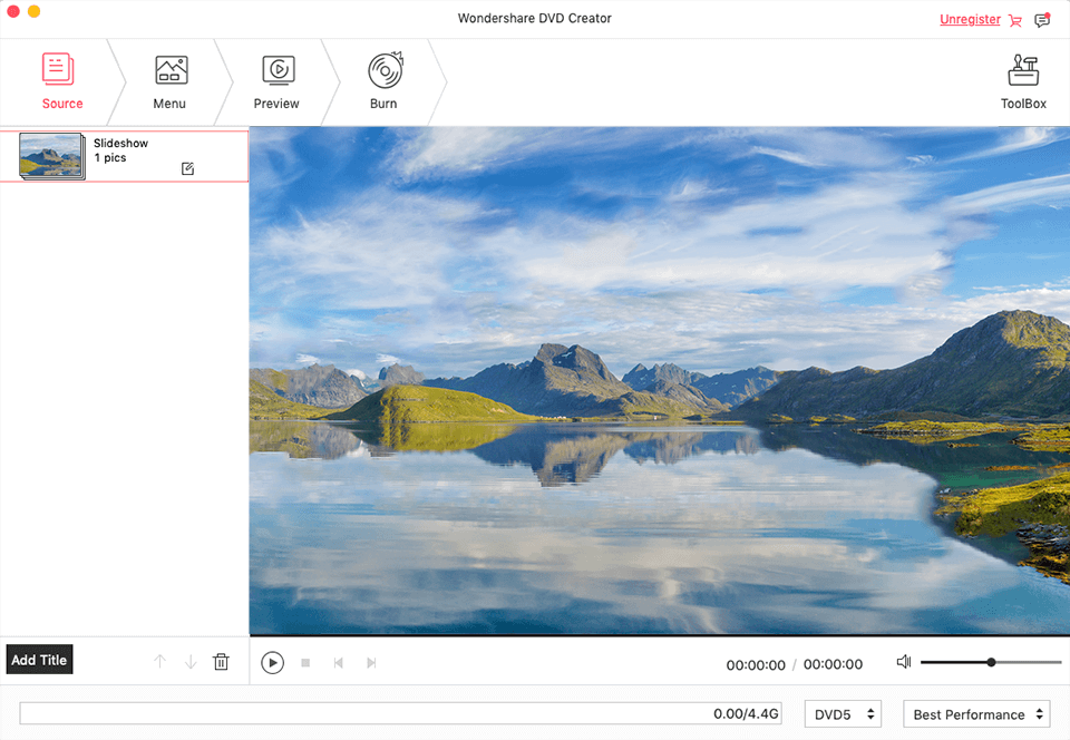 wondershare dvd creator for mac interface