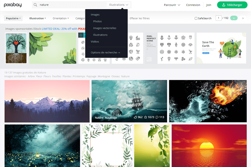 pixabay meilleurs sites vectoriels gratuits interface