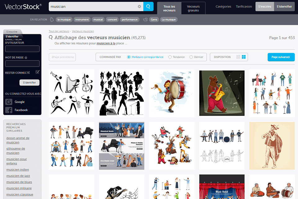 vectorstock meilleurs sites vectoriels gratuits interface