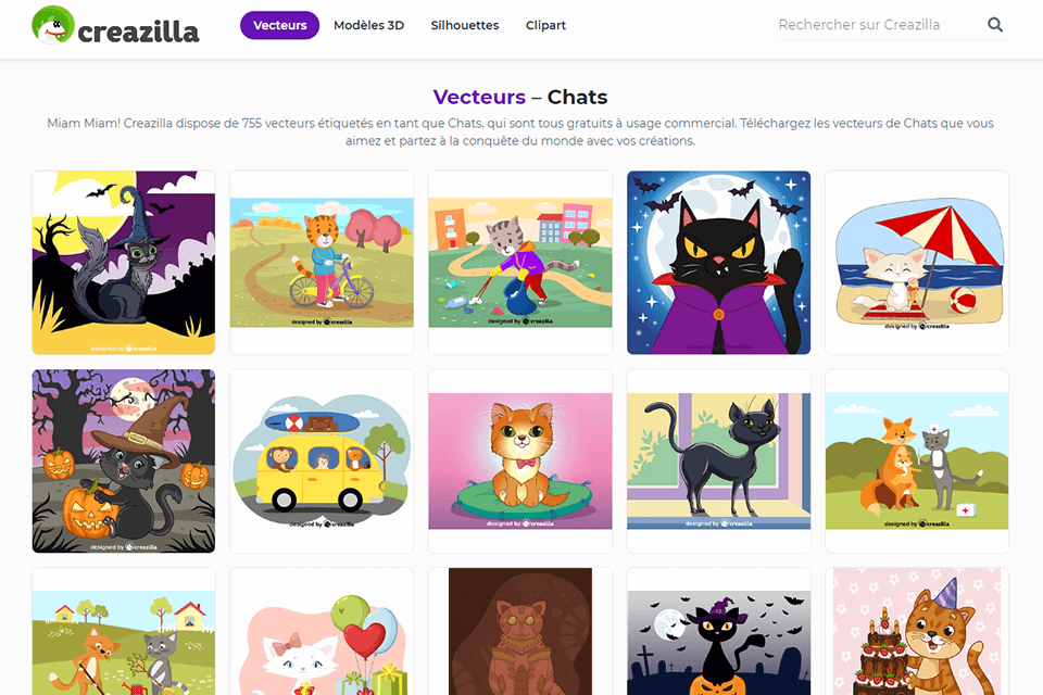 сreazilla meilleurs sites vectoriels gratuits interface