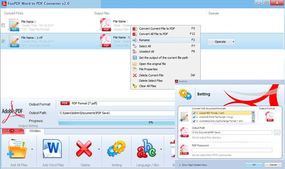 أدوبي pdf المحولinterface