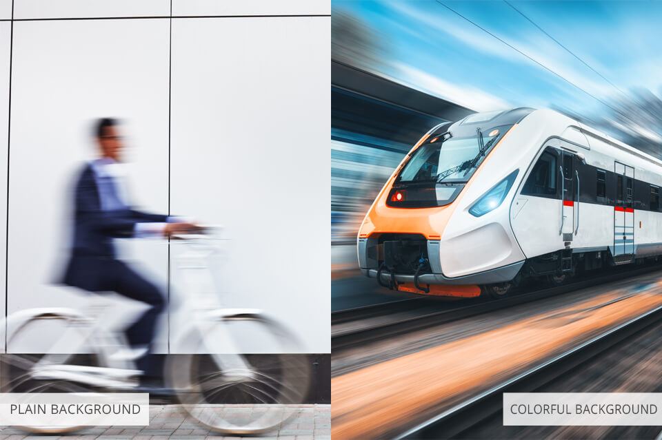 choosing colorful background panning photography