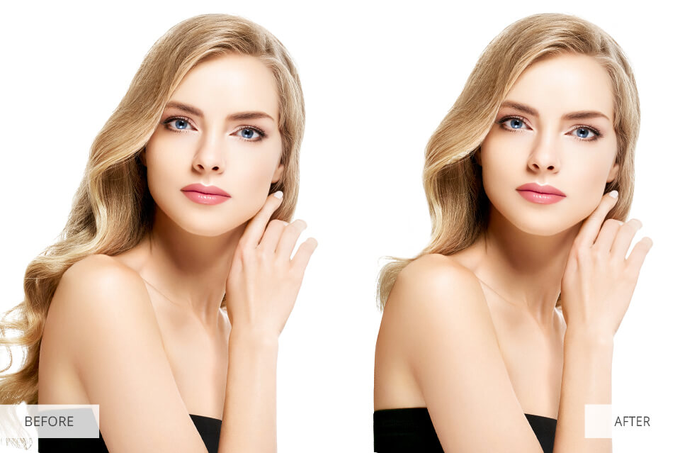 retouching hair using hair brush