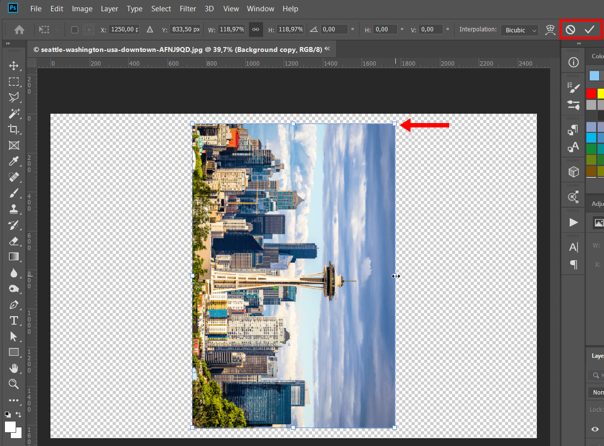 how to rotate an image in photoshop