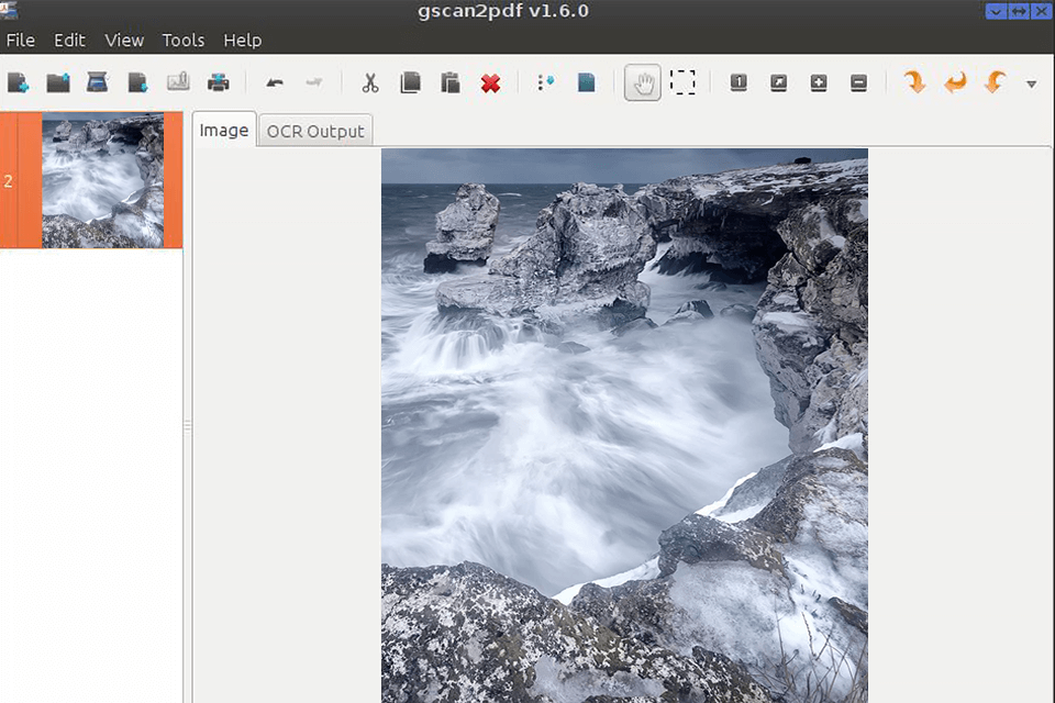 gscan2pdf open source scanning software interface