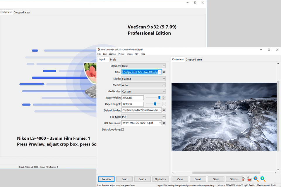 vuescan open source scanning software interface