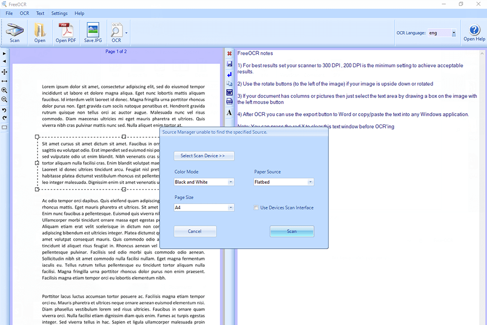 برنامج freeocrbest ocr لواجهة windows 10