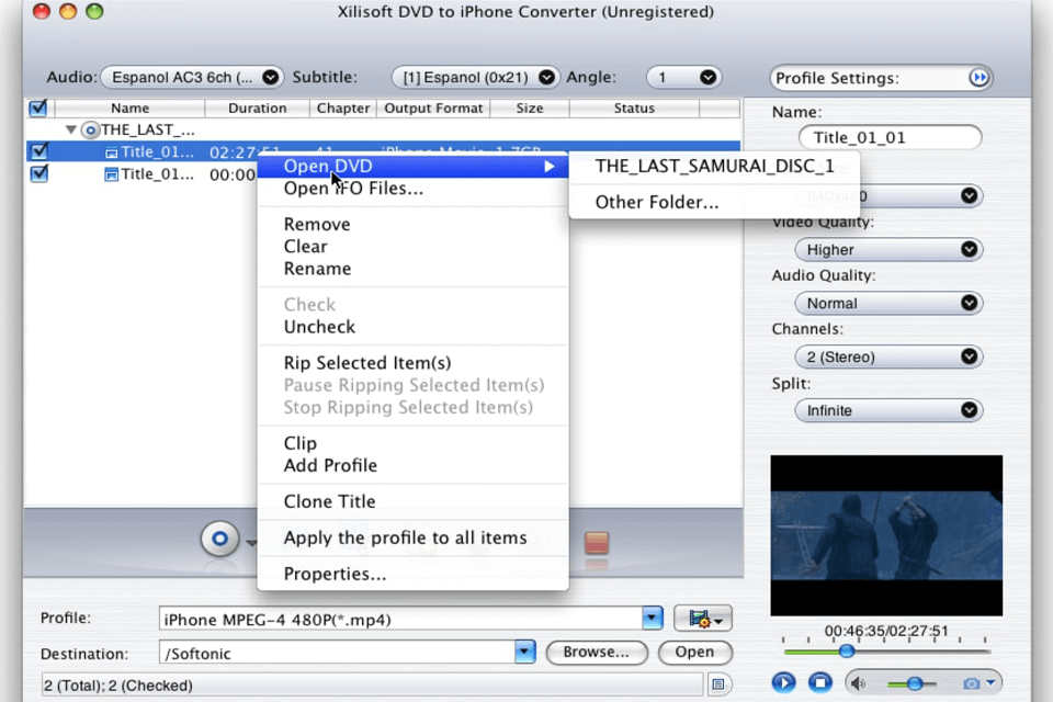 xilisoft dvd copy software for mac interface