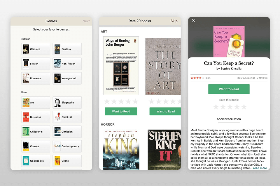 goodreads interface