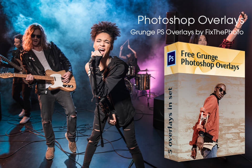grunge photoshop overlays for band photo