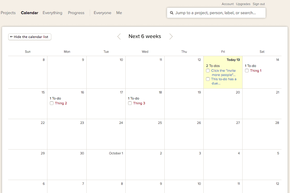 basecamp personal project management software interface