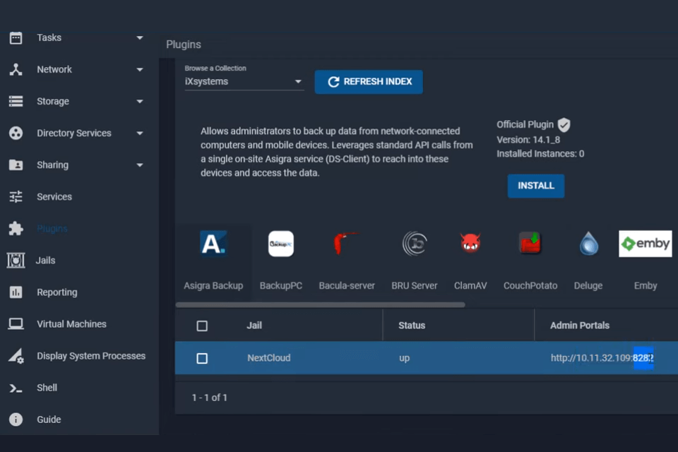 freenasnas software interface