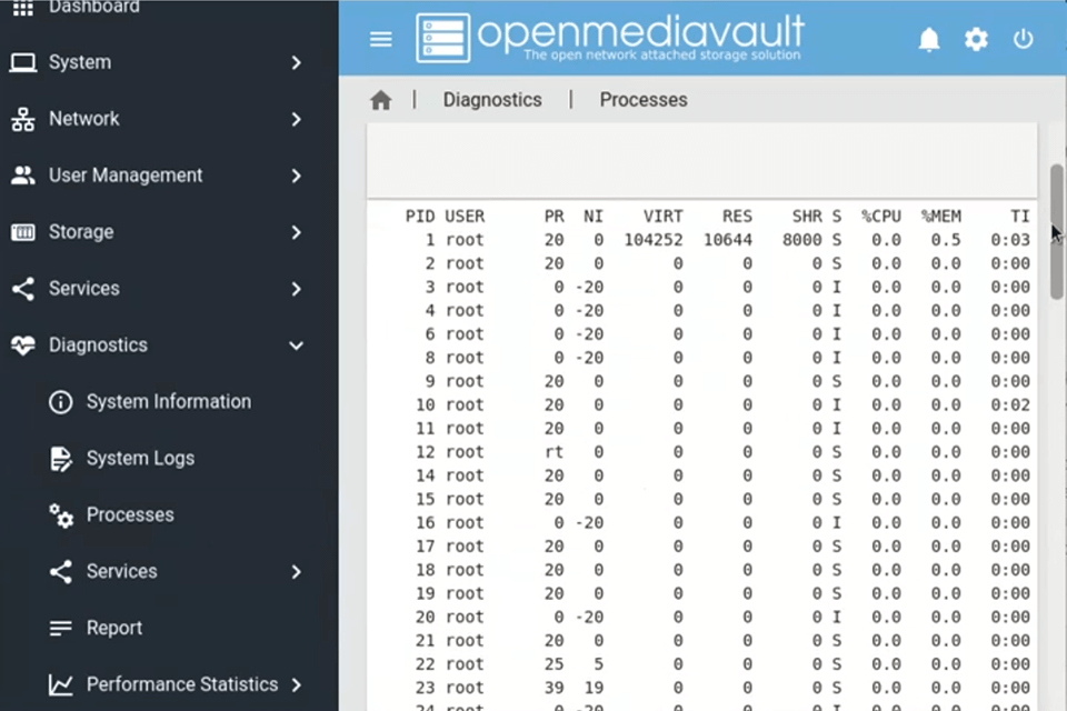 openmediavault nas software interface