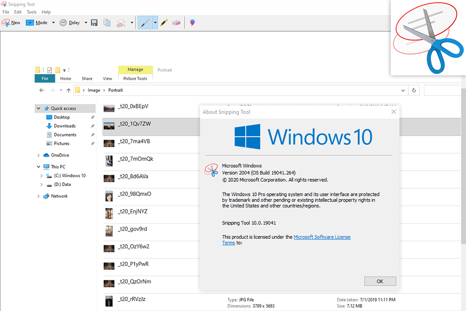 snipping tool interface