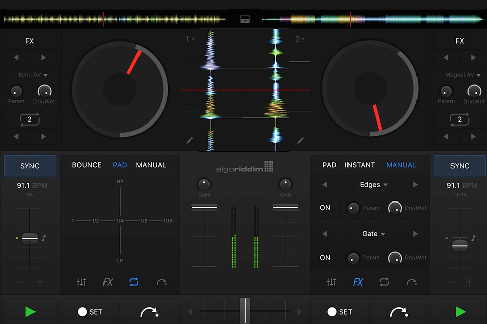 djay dj applications for ipad interface
