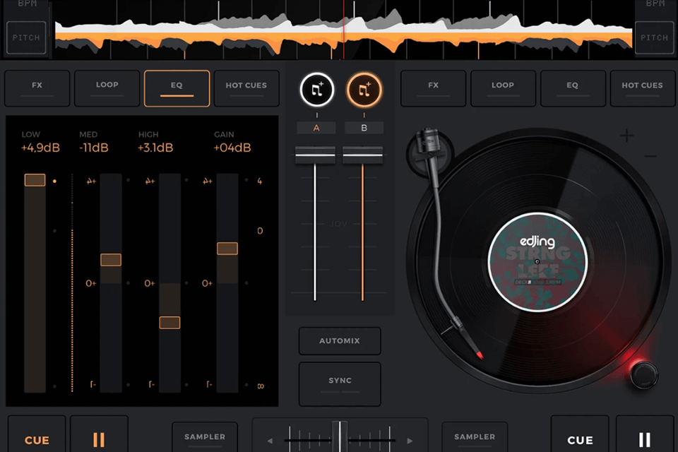 edjing mix dj applications for ipad interface