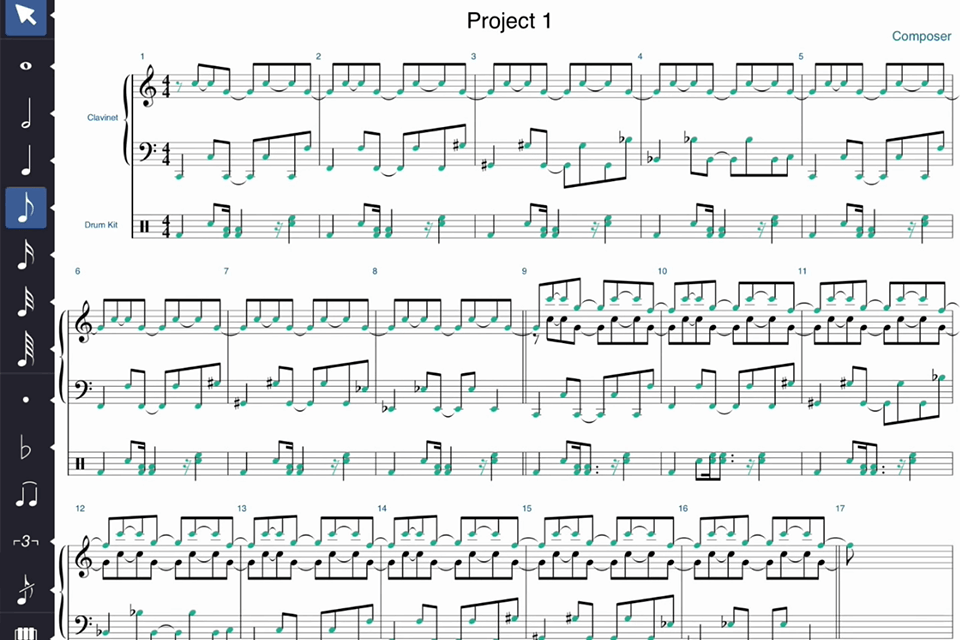 symphony pro music notation app for ipad interface