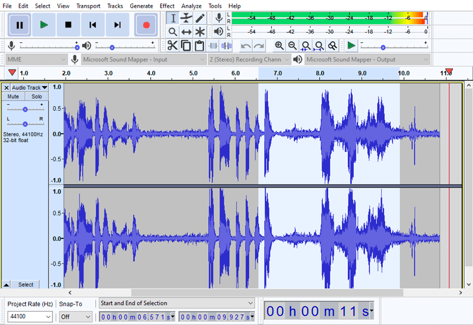 audacity extract audio from video software interface