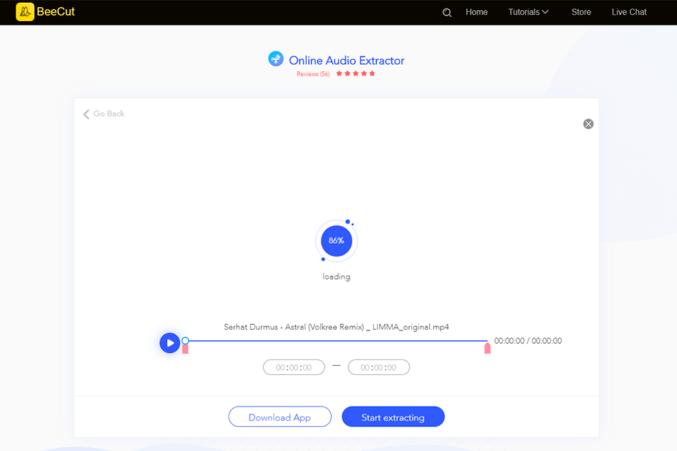 online audio extractor from video software interface