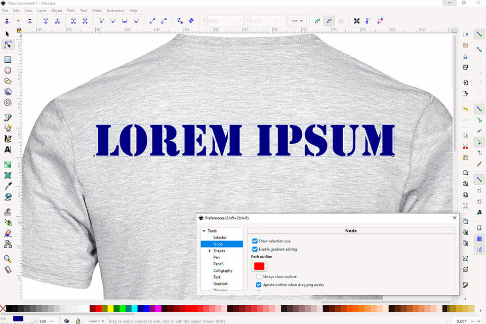 inkscape t-shirt design software interface