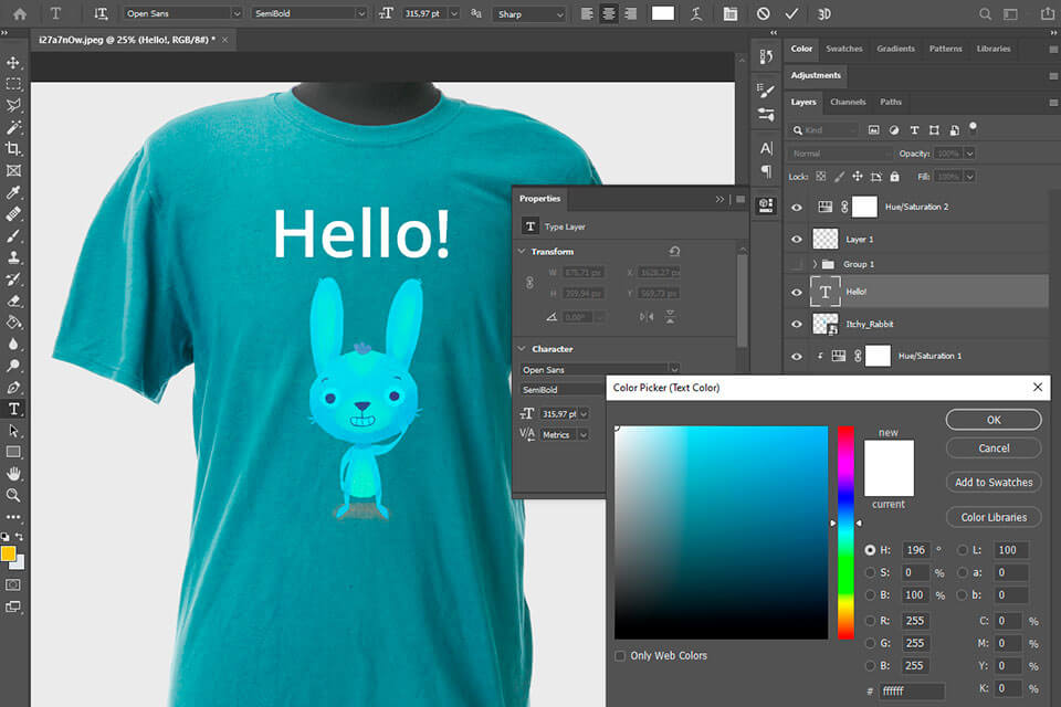 adobe photoshop t-shirt design software interface