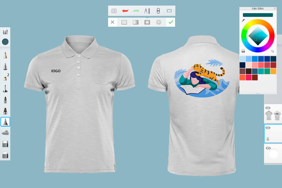 autodesk sketchbook t-shirt design software interface