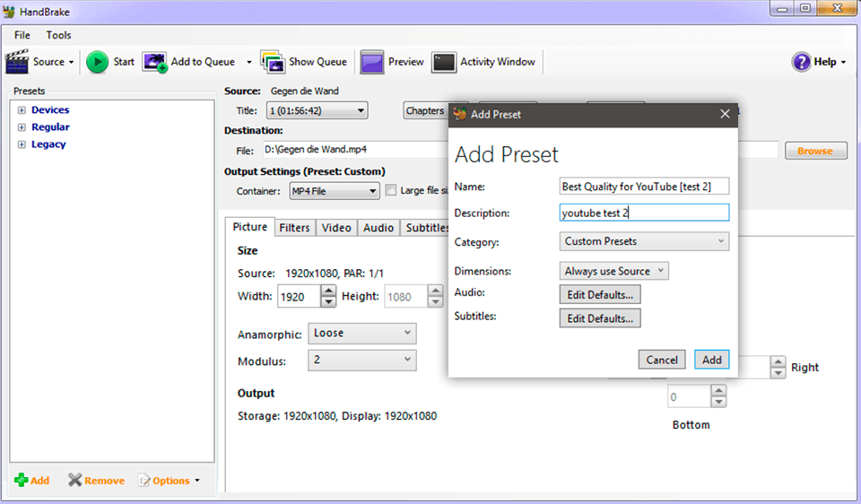 handbrake video converter no watermark interface
